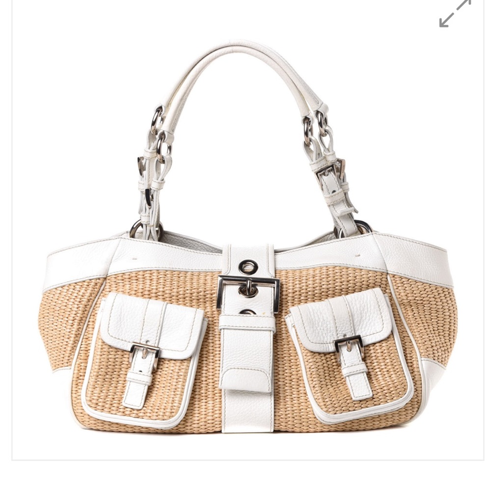 PRADA
Paglia Vitello Daino Satchel Naturale White. Looks like new
